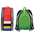 Non-Woven Reflective Drawstring Backpack w/ Stripes (Blank)